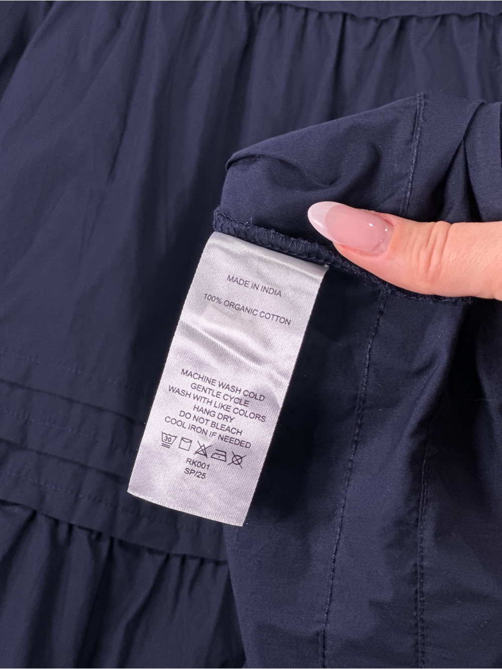 Quince Organic Cotton Poplin Tiered Maxi Dress Navy S - Picture 7 of 13